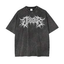 1pc camiseta unisex de corte holgado, cuello redondo y manga corta con efecto desgastado, diseñada por un artista al estilo Y2K, hecha de 1pc00% algodón (220g). Este estilo casual y versátil es perfecto para la moda urbana, el uso diario, campamentos, conciertos y eventos de hip-hop, rock y rap, y presenta un estampado de estrellas. Es una opción ideal. - Negro - Ver 6