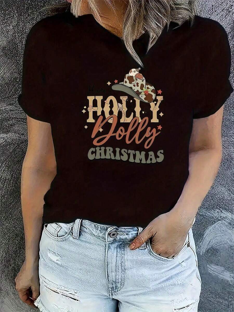 Camiseta de mujer moderna, informal, para fiestas y para estar en casa, 100% algodón, corte holgado. . Camiseta de Moda para Mujer con Estampado de Letras Elegante, Cuello Redondo, Manga Corta, Estilo Deportivo Casual y Sencillo, Top Cómodo de Verano para Vacaciones - Camiseta Unisex de Algodón Holgada de Manga Corta y Cuello Redondo Estilo Vintage Urbano - Negro - Ver 1