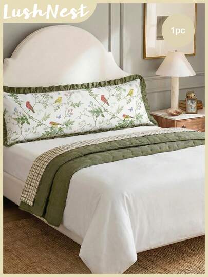 1 peça de tecido de poliéster macio e confortável com estampa de folhas de árvore em estilo aquarela verde. Confeccionado em tecido verde militar com bordas franzidas. Ideal para quartos e salas de estar. Um item indispensável para todas as estações. Decoração simples. Item essencial para o lar. Adequado para todas as quatro estações.