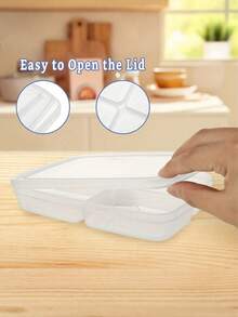 1/3/6pcs Practical 4/6 Compartment Reusable Food Prep Storage Containers, Meal Prep Containers, Multi-Function Snack & Fruit Tray & Portion Control Lunch Box, Suitable For Adults, Ideal For Home, School, Office, Travel, Birthday & New Year Gift - Multicolor - View 9