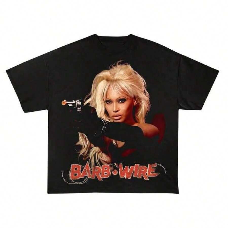 Unisex kortärmad T-shirt, Barb Wire Don't Call Me Babe Pamela Anderson 90-tals retro vintage bootleg unisex klassisk T-shirt, T-shirt 1 st, modeästetisk dam-T-shirt - enkel vardagstopp perfekt för dagligt bruk, gym, strand, kontor, lounge, etc., , mjuk bomull, vardagskläder, t-shirt bomull, sommar, y2k-stil, , fars dag, 2000-talsstil, sommartoppar, lättviktigt, andningsbart tyg, utomhusnöje, resor & utflykter, festivalstil, mjuk & lättviktig, sommarsemester, vardagskläder. - Svart - Visa 1