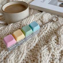 2pcs Random Color Combination Keychain, Keychain Design, Can Be Hung On Car Keys, Bags, Non-Electric, Best Gift For Holidays And Birthdays - Multicolor - View 7