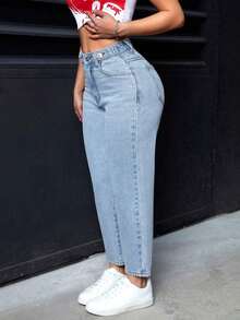 PETITE Pantalones vaqueros versátiles de ajuste entallado con bolsillos para mujer - Azul 2 - Ver 7