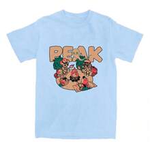 Happy Campers V-Neck Print T-Shirt, Women's Short Sleeve Cotton Loose Fit T-Shirts, Casual Crew Neck Tees, Unisex Streetwear, Cartoon Game Tees - 白色的 - 查看 7