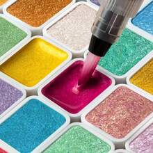 64 Colors Pearl Watercolor Paint: Metallic Solid Pigment Portable Art Set - Perfect Holiday Gift For Artists, Adults And Professionals - 64 Colors - View 5