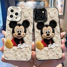 Disney Mickey Mouse Phone Case, Classic Plush Protective Cover. Compatible With IPhone 17, 16, 15, 14, 13, 12, 11 Pro Series And Galaxy S22, S23, S24, S25 Models, Featuring Plush-Style Mickey Mouse Against A Beige Background With Embossed Mickey Silhouettes And Stars, Perfect For Classic Disney Fans, Ideal For Birthdays, Holidays, Anniversaries, Graduation Gifts, Or Any Special Occasion To Surprise Family, Friends, Classmates, And Loved Ones. - trắng - Xem 3