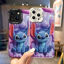Disney Lilo & Stitch Phone Case, Double Stitch Protective Cover. Compatible With IPhone 17, 16, 15, 14, 13, 12, 11 Pro Series And Galaxy S22, S23, S24, S25 Models, Featuring A Plush-Style Stitch Sitting In Front Of A Giant, Embossed Stitch Silhouette Against A Pink And Purple Gradient Background, Perfect For Fans Of The Experiment 626 Alien, Ideal For Birthdays, Holidays, Anniversaries, Graduation Gifts, Or Any Special Occasion To Surprise Family, Friends, Classmates, And Loved Ones. - màu đen - Xem 4