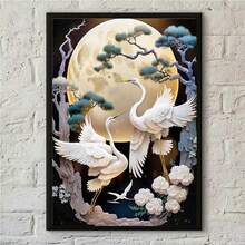 5D钻石画套装，仙鹤图案，全圆形亚克力钻石，手工画布艺术家居墙面装饰 - 查看 10