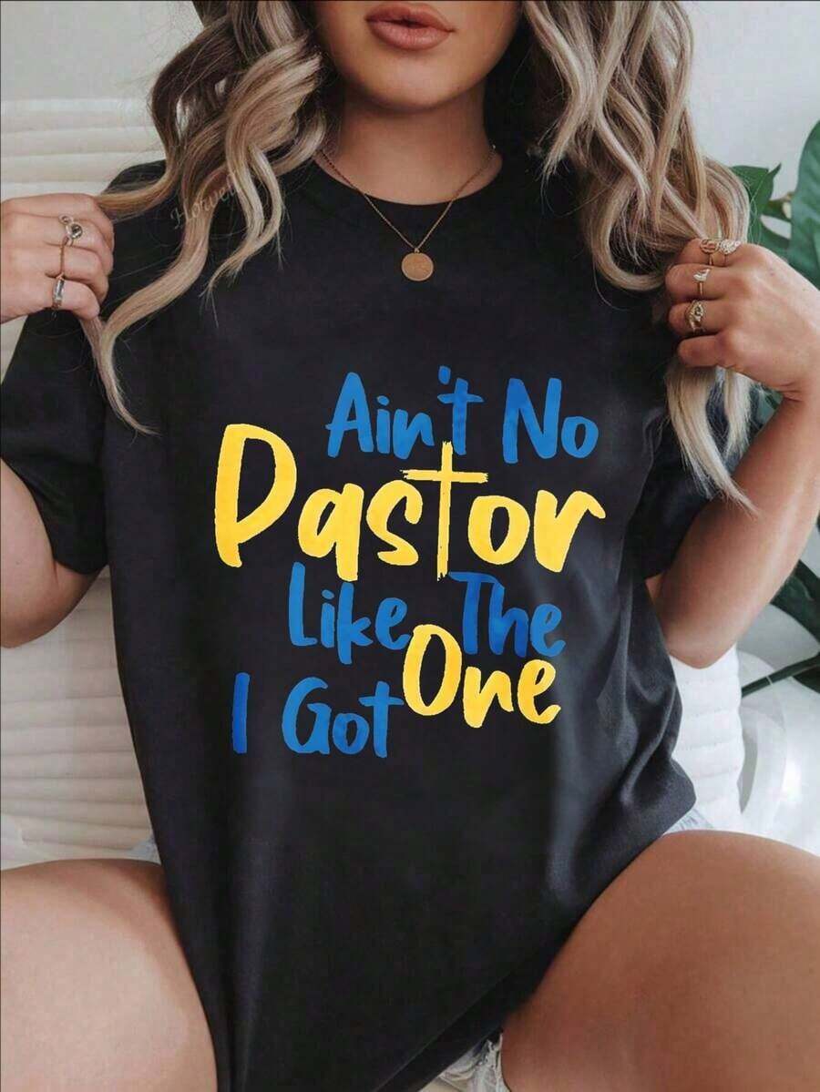 There's No Shepherd Like The One I Have. Casual Women's T-Shirt With A Print, Suitable For All Seasons.
-White - 黑色 - 查看 1