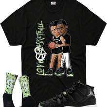 Camisetas personalizadas a juego FDATT para Jordanss 11 Inner Beast Barely volt Glow in the dark Raisin - forma - Ver 1