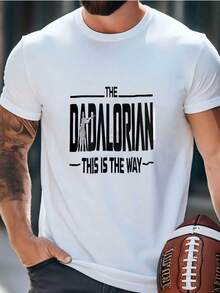 Mens Star Dad Shirt  ,Dadalorian Graphic Tee,  Mandalorian-Inspired Father's Day Shirt (With 4 Style ) T-Shirt - trắng - Xem 1