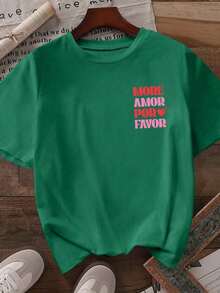 Women's Graphic Tee, Casual Short-Sleeved Style, Cute Summer Top. Cute Summer Outfits For Women. Zumba Tee For Women. Women's Beachwear. Ladies' Summer Tees. Women's Everyday Clothing Set - 綠色 5 - 查看 2