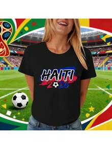 Blusas casuales para dama, vestidos casuales para mujer, playeras de mujer, blusas para mujer, Playera Gráfica Selección Francesa de Fútbol 2026, Diseño con Bandera de Francia Estilo Pintura, Playera Negra Manga Corta Casual para Mujer, Ropa para Aficionados al Deporte, Ideal para Partidos y Uso Diario - Negro - Ver 6