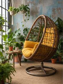 Single-Person Swing & Garden/Balcony Cushion (Swing Shown For Display Purposes Only.) ın Der Turkeı - Yellow - View 2