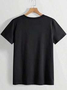 Rhude - Premium - Brand - Tribute - Men's Casual Soft Short-Sleeve T-Shirt, Pure Cotton. Suitable As A Gift. Women's T-Shirt. Elegant Blouses. Boho Chic. Women's T-Shirt, Soft And Breathable: Perfect For Vacations, Travel, And Festive Occasions, And Suitable For Wearing In Multiple Seasons. - 黑色 - 查看 2