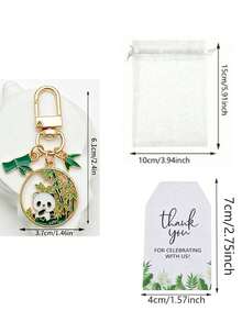 30pcs/15pcs "Panda Forest" Themed Keychain Gift Set – Featuring Cute Cartoon Panda Designs And Bamboo Elements, This Set Is The Perfect Choice For Birthdays, Animal-Themed Parties, Weddings, Themed Gatherings, And More. - One Size Fits All - View 3