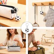 2/10pcs Soccer Ball Shaped Keychain, 3D Mini Soccer Ball Keychain Suitable For Boys, World Cup Sports Theme Keychain, Backpack Keychain - Multicolor - View 6