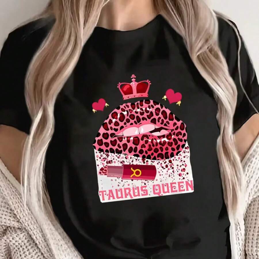 Printed T-Shirt For Men And Women - Black - View 1