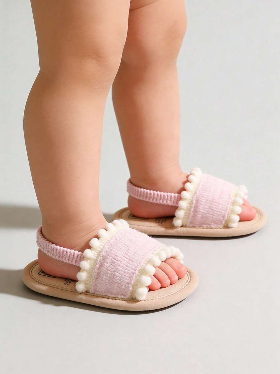 Giày sandal mùa hè cho bé gái, đế mềm, họa tiết hoa, thích hợp cho bé sơ sinh tập đi, tập đi trong nôi.