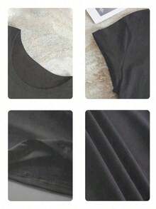 Camiseta gráfica con eslogan español de verano para mujer, uso diario casual y cómodo en color negro - Gris - Ver 9