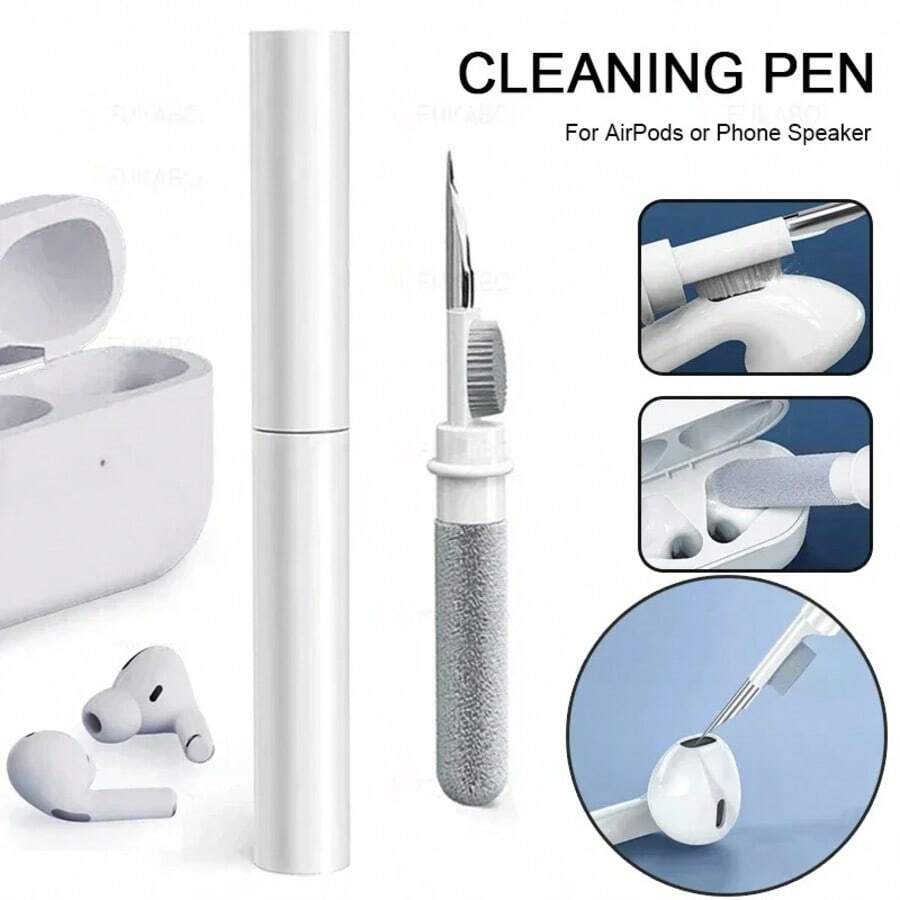 1/2 piezas Lápiz limpiador de auriculares, cepillo de limpieza, herramienta de limpieza portátil inalámbrica Bluetooth para cámaras y auriculares - A - Ver 1