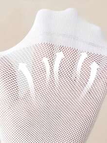 1/4/5/8/10/20 Pairs Breathable Mesh Invisible Ankle Socks, Unisex Solid Color Ultra-Thin Low-Cut Short Socks For Summer, Non-Slip Anti-Slip Comfortable Compression Socks, Solid Color Ice Silk Sports Fitness Socks, Unisex Air Conditioning Socks, With Soft Non-Slip Elastic Fixing Band Design, Perfect For Daily Wear And Outdoor Activities - White - View 4