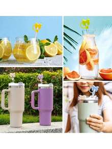 1 nắp đậy ống hút hình nơ dễ thương, phù hợp với cốc 30oz & 40oz, nắp silicon 10mm, nắp đậy ống hút chống bụi có thể tái sử dụng, trang trí ống hút hình nơ, phù hợp với ống hút 10mm/0.4", phụ kiện cốc, trang trí nơ đáng yêu, phù hợp với các loại cốc thủy tinh tối giản hiện đại, quà tặng cho nữ, quà tặng tiệc tùng ngày lễ, sinh nhật, Ngày Valentine, Ngày của Mẹ, Lễ Tạ ơn, Giáng sinh, tựu trường. - Nhiều màu - Xem 10