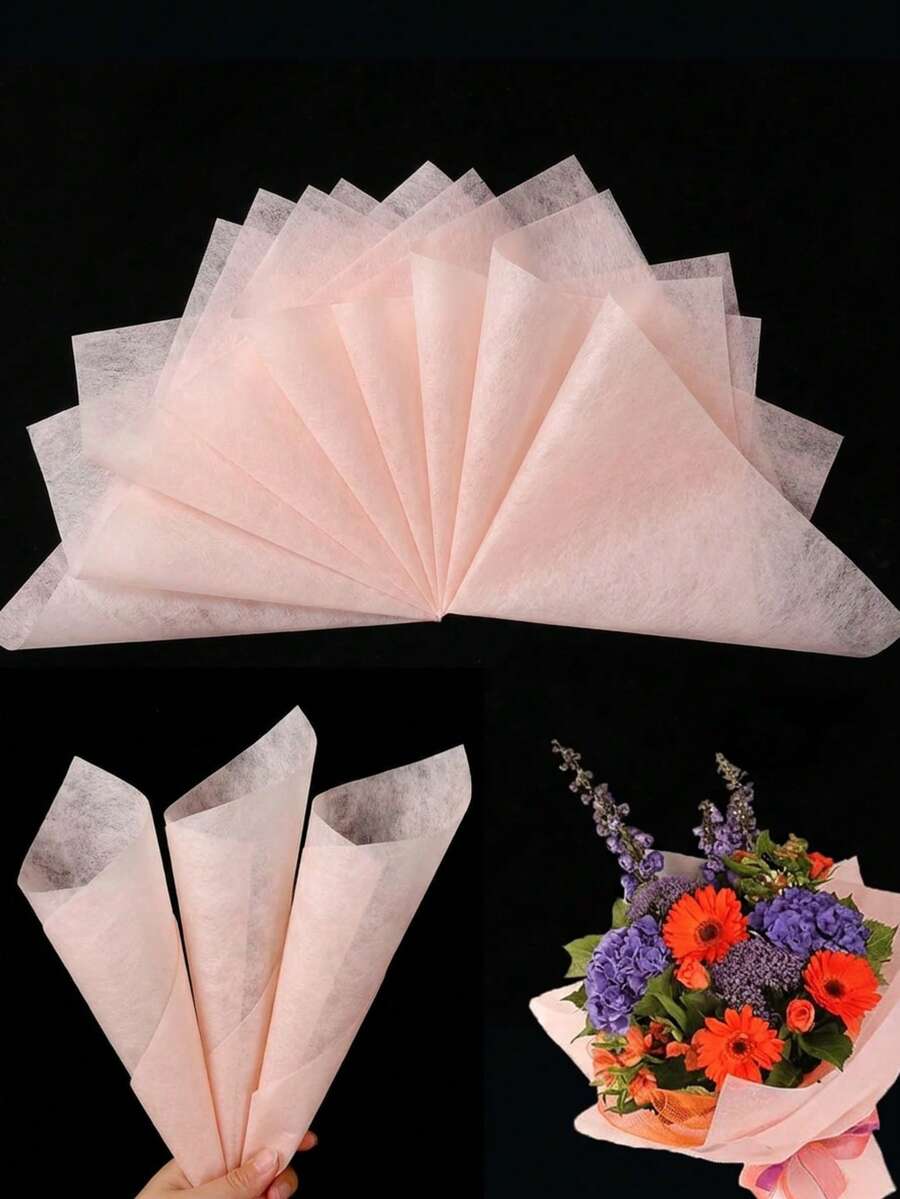MEHELANY 40 Stück Blumenstrauß Geschenkpapier, Geschenkstrauß Futterpapier, Blumen Kunst Taschen, Koreanisches Milchextrakt Blumen Geschenkpapier, Geschenkpapier, Seidenpapier, Strauß Zubehör, Geschenkverpackungspapier, Frische Blumen, Geschenke, Basteleien, Hochzeiten, Geburtstage, Schulanfang, Valentinstag - Pink - Übersicht 1