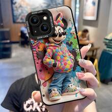 Disney Minnie Mouse Phone Case, Streetwear Style Protective Cover. Compatible With IPhone 17, 16, 15, 14, 13, 12, 11 Pro Series And Galaxy S22, S23, S24, S25 Models, Featuring Minnie In A Colorful Polka-Dot Hoodie, Sunglasses, And Sneakers Against A Vibrant Paint-Splatter Background, Perfect For  Disney Fans, Ideal For Birthdays, Holidays, Anniversaries, Graduation Gifts, Or Any Special Occasion To Surprise Family, Friends, Classmates, And Loved Ones. - 白色 - 查看 5