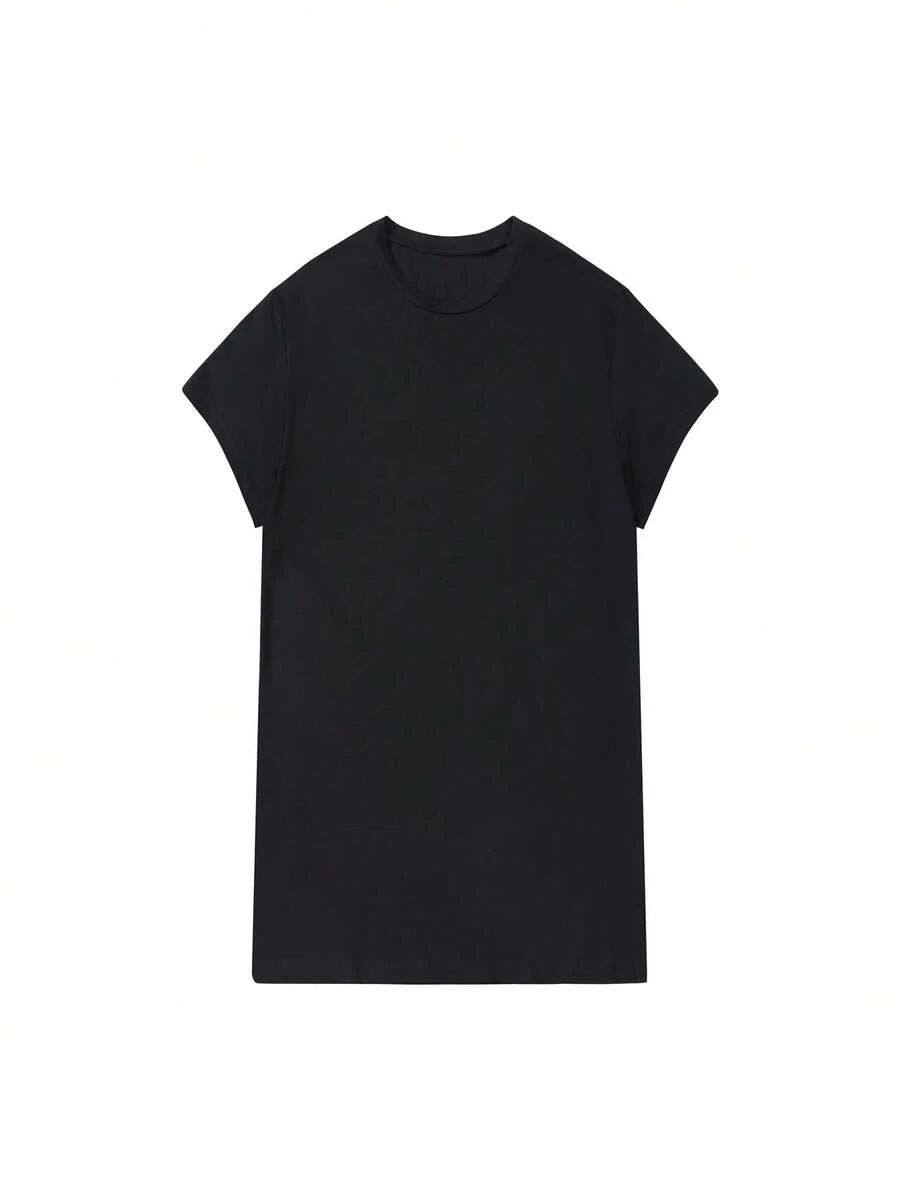 Camiseta de Cuello Redondo para Mujer con Estampado de Letras y Anime, Estilo Vintage y a la Moda, Diseño Sencillo, Cómoda y Transpirable, Ideal para Uso Diario Casual, Presentando un Estilo Veraniego Refrescante, Esencial para Fiestas, Envío Local, Estampado Floral Sisters, Camiseta de Algodón, Ropa Casual. - Negro - Ver 1