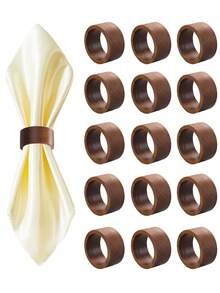 12/6/2/1 قطعة حلقات مناديل خشبية مصنوعة يدويًا بتصميم عتيق دائري، مناسبة لديكور الطاولة في عيد الميلاد وعيد الشكر والعطلات والأعراس والحفلات والمناسبات الأخرى - متعدد الألوان - مشاهدة 1