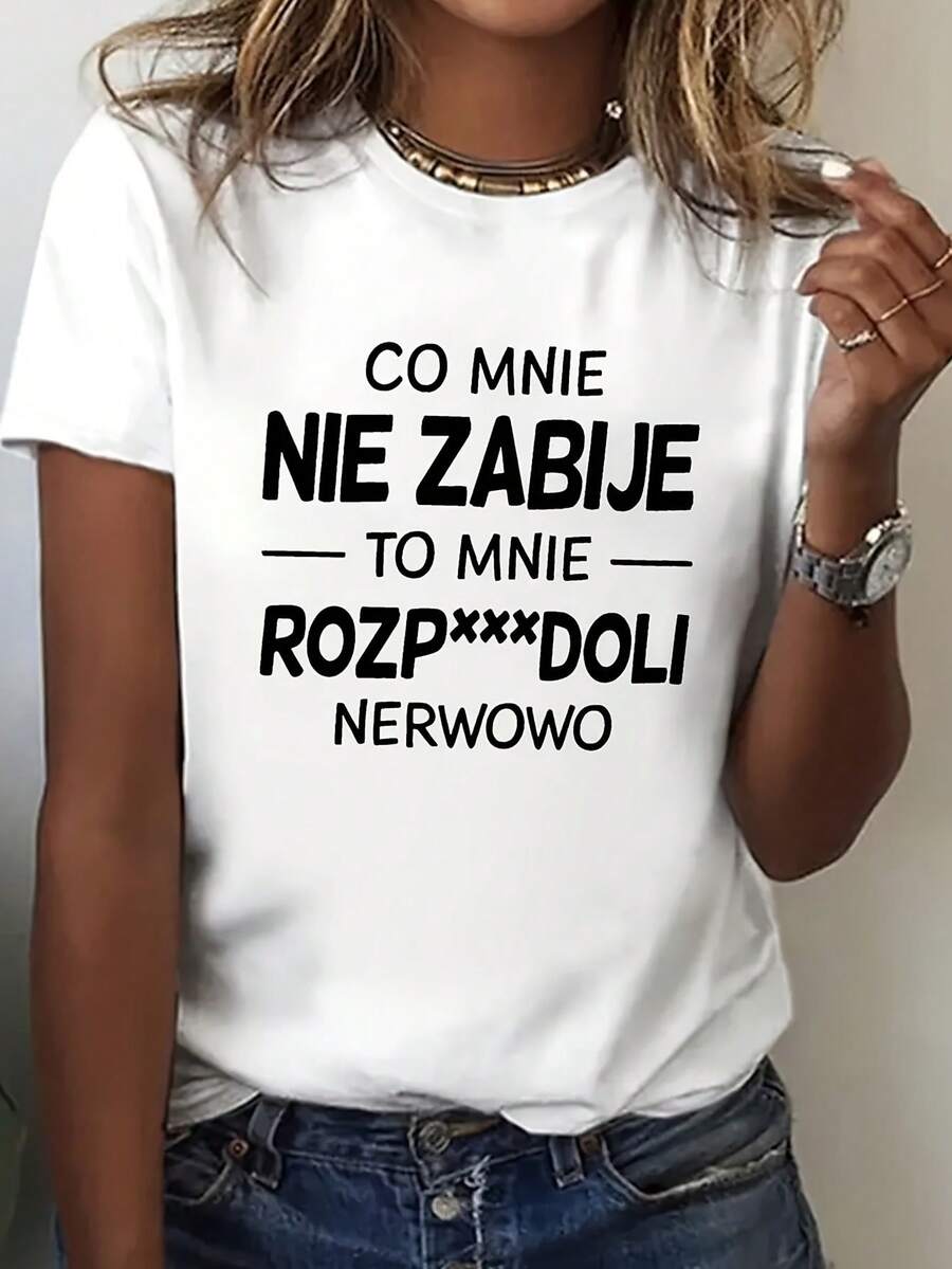 Women's Crew Neck T-Shirt - White - View 1