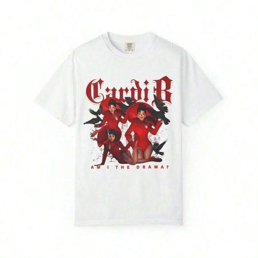 Camiseta Vintage Afro Glamour con Diseño de Revista _ Camiseta de Arte para Mujer _ Camiseta Gráfica Afrocentrica de Otoño _ R - Blanco 7 - Ver 1