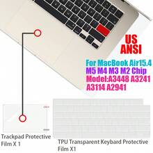 SDYIGOE Pelindung Keyboard TPU Ultra Tipis Cocok Untuk Model Air 15 Inci (Chip M2, M3, M4, M5) Tahun 2026, Sesuai untuk Model A3448 A3241 A3114 A2941, Dilengkapi dengan 1 Pelindung Touchpad - View 13