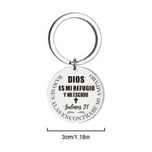 1pc Elegant Stainless Steel Engraved Keychain, Inspirational Gift, Spanish Psalm 91, Gift For Friends, Prayer Gift, Suitable For Gatherings, Parties, Birthdays Car Accessories Bag Charm Backpack For School Cute Goth Y2k Bag Accessories Lanyards With Id Holder Car Accessories Bag Charms Christmas Car Accessories Teacher Sister Gift Ideas Gifts For Mother, Father, Graduation, And Teacher - Silver - View 12
