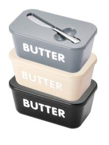 1pc Plastic Butter Dish With Knife And Lid, Kitchen Baking And Gift Butter Storage Container, Airtight Butter Box For Countertop Or Refrigerator, Dishwasher - Multicolor - View 8