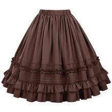 Cosplay Clothing - Retro Lace Mini Skirt, Brown - View 7