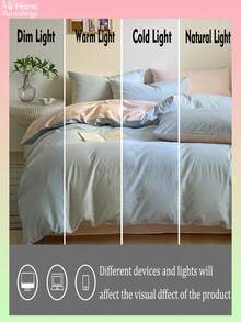 Bộ chăn ga gối 2/3 món màu xanh nhạt và be nhạt, gồm 1 vỏ chăn và 2 vỏ gối, chất liệu mềm mại và thoải mái, có nhiều màu sắc để lựa chọn, phù hợp cho phòng ký túc xá, trang trí nhà cửa đơn giản và thời trang, bộ chăn ga gối phòng ngủ mềm mại và ấm cúng, có thể giặt máy (không kèm ruột chăn). - Màu xanh nhạt - Xem 7