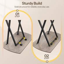 Side Table, Folding Tray Table, Snack Dinner Tables For Eating At Couch, Sofa End Table For Small Space, Living Room, Industrial, Easy Storage, Stable Metal Frame - Grey - View 7