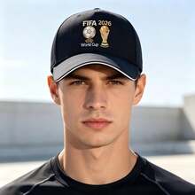 1PC 1pc  2026 World Cup Official Licensed Baseball Cap [Authorized] - Adjustable Suitable For Running, Outdoor, Graduation Gift For &, Lightweight Comfortable Cap With , Great Gift For Fans  Hats Gorras Para Hombre Cruise Essentials - Black - View 2