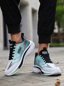 Men's Breathable Mesh Running Shoes,Lightweight Shock Absorbing Athletic Sneakers,Casual Lace-Up Sport Shoes For Workout,GymOutdoor Walking,Daily Wear - Mint Green - View 6