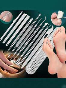 10-In-1 Foot Care Set, Stainless Steel Foot Care Tool Kit, Suitable For Home And Salon Use, Includes Portable Storage Box, Travel Box, Storage Bag, Organizer Box, Christmas Gift. 1/3/10pcs - Multicolor - View 7
