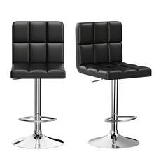 GartistGo Bar Stool Set Of 2 -Grey, 360° Swivel, Upholstered, Height Adjustable  Bar Stool - 黑色 - 查看 2