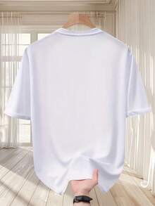 New Short Sleeve T-Shirt, Summer Print, Sporty, Casual And Modern, Versatile And Comfortable Top For Outdoor Activities, Lightweight And Breathable Quick-Drying T-Shirt, Ideal For Summer - 白色 - 查看 2