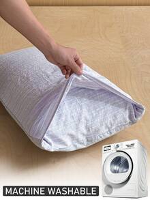 1pc Vertical Striped Jacquard Pillow Cover, Modern Bicolor Textured Decorative Throw Pillow Case Suitable For All Seasons, Soft Breathable Minimalist Bed Pillow Sham, Machine Washable, No Filling Included - Light Grey - View 6