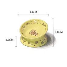 1 bát ăn cho mèo bằng gốm hình hoạt hình dễ thương, miệng rộng nghiêng, có thể dùng cả thức ăn và nước, phù hợp cho cả mèo và chó, giúp bảo vệ cổ và chống nôn, thiết kế chắc chắn, khó đổ. - 300ml - Xem 10