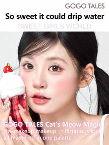GOGO TALES GOGOTALES 四色眼影盘，自然日常色调，哑光和珠光质地，腮红和高光，适合淡妆，橘棕色、紫色、烟熏粉色，适合新手和日常妆容 - G05# Taro Folded Ear - 查看 6