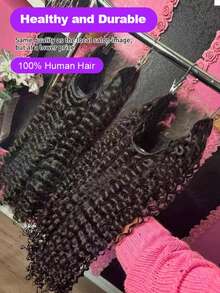 ownvmor Human Hair Wigs Water Wave 5x5 Lace Bye Bye Knots Glueless Wigs Human Hair Pre Plucked Pre Cut With Baby Hair Put On And Go Wigs 20 Inches - Natural Black - 查看 4