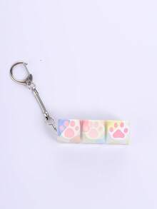 Llavero con forma de pata de gato lindo, anillo para llaves, juguete antiestrés para aliviar la tensión, prueba de presión, tapa de llave, colgante para mochila, regalo de pareja para vacaciones - Multicolor - Ver 15