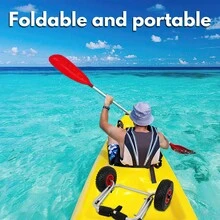 Kayak Trolley Faltbarer Bootsanhänger für Surfbretter Professionelle Erweiterungen SUP Kanu Trolley Angelkajaks Kajak für Alle Bootsbaue Faltbares Boot Kanu Pneumatikreifen Bootsanhänger Trolley Aluminium Scupper Stütze SUP Spanngurt 80Kg - A - Übersicht 4